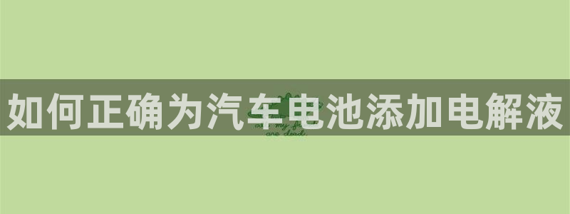 优发国际游戏17岁能玩吗：如何正确为汽车电池添加电解液