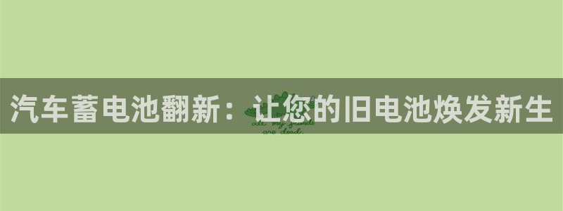优发国际app：汽车蓄电池翻新：让您的旧电池焕发新生